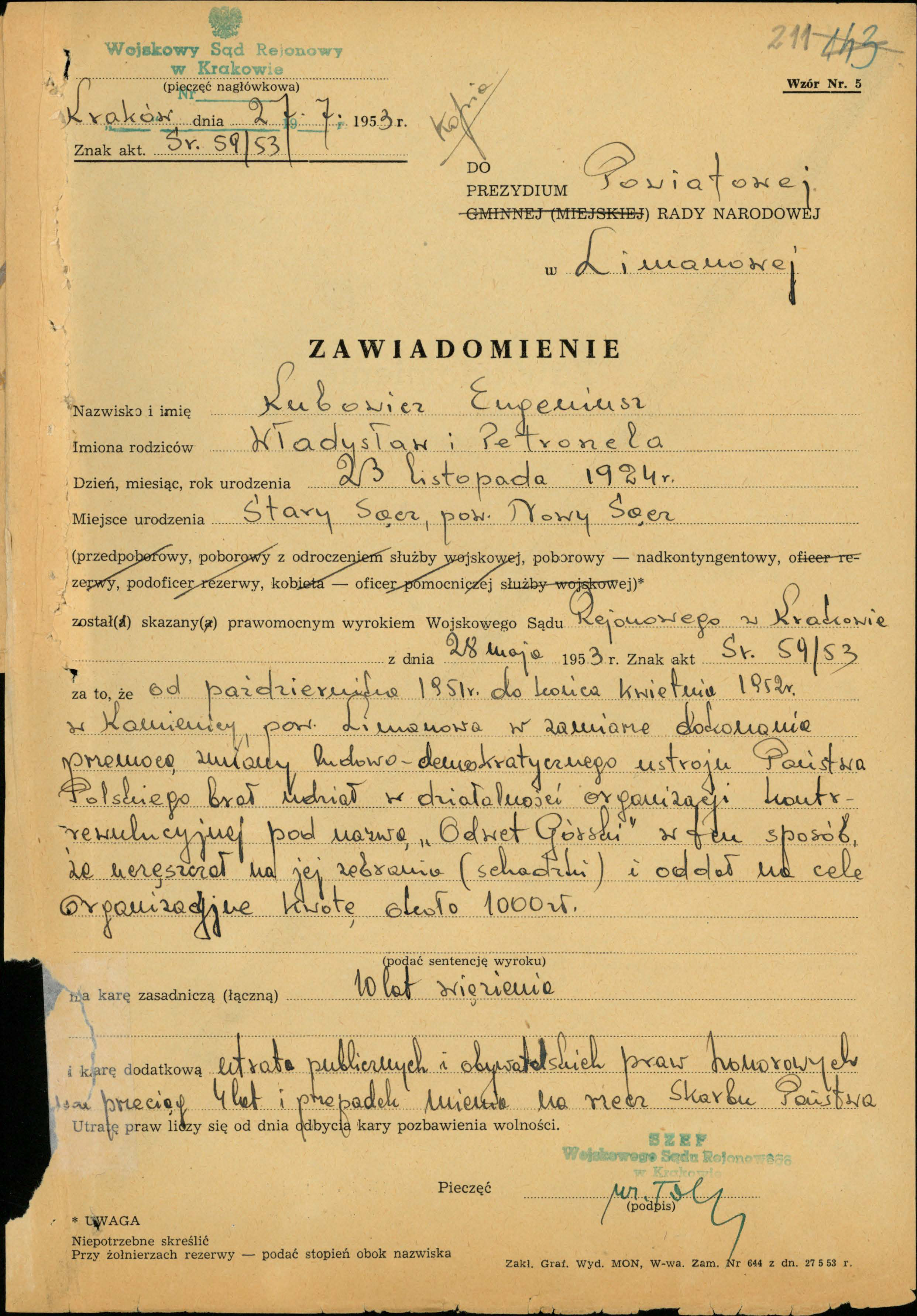 Zdjęcie do wystawy: Ks. Eugeniusz Kubowicz 1925-2000. Działalność w antykomunistycznej konspiracji w gm. Kamienica, dokumenty z IPN