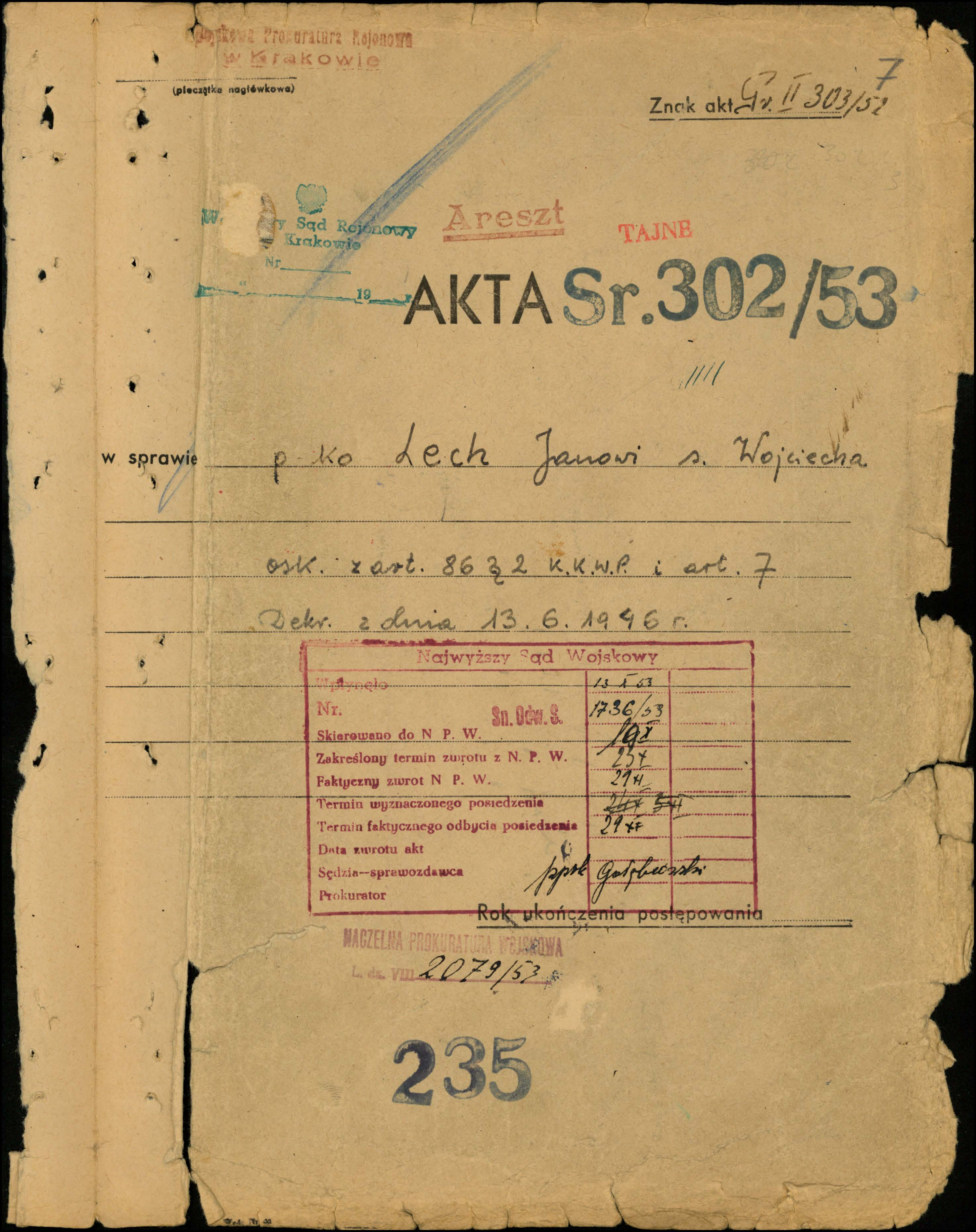 Zdjęcie do wystawy: Ks. Jan Lech 1904-1976. Działalność w antykomunistycznej konspiracji w gm. Kamienica, dokumenty z IPN.